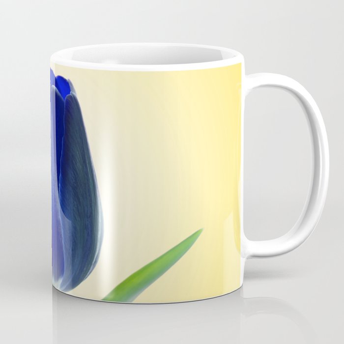 100% Artist Commissions Donated - Floral - Flowers Blue Tulip Minimal Nature Photograph Coffee Mug