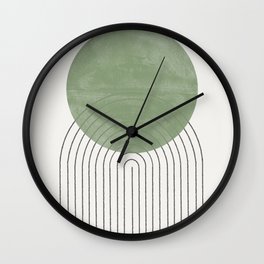 Green Sun Positive Vibe  Wall Clock