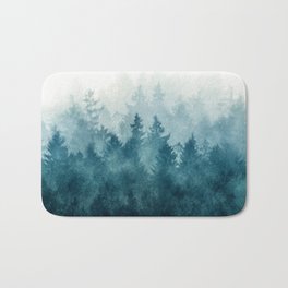 The Heart Of My Heart // So Far From Home Of A Misty Foggy Wild Forest Covered In Blue Magic Fog Bath Mat