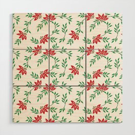Beautiful floral design with red flowers Wood Wall Art