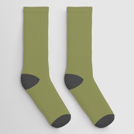Dark Green-Brown Solid Color Pantone Going Green 18-0530 TCX Shades of Green Hues Socks