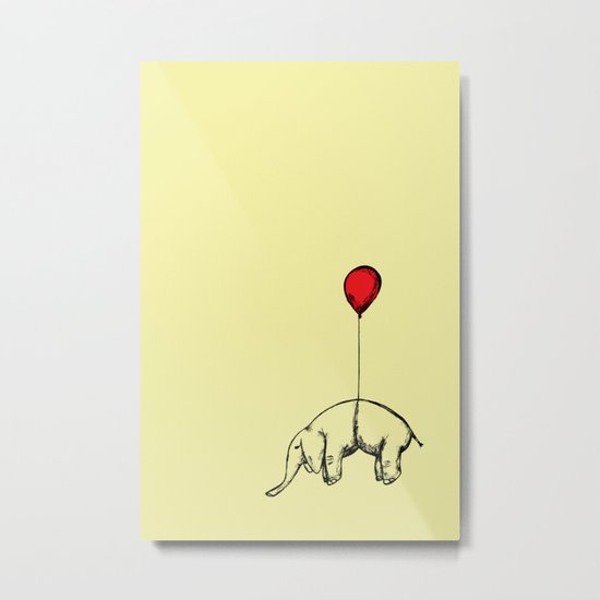 Red Elephant Metal Print