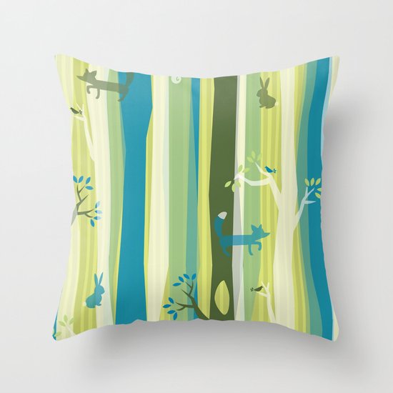 Woodland Stripe Throw Pillow