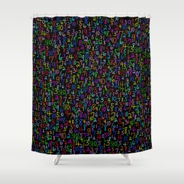 Add It Up 2 (on black) Shower Curtain