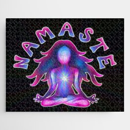 Namaste Psychedelic Yoga Silhouette Jigsaw Puzzle