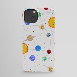 Kawaii Solar System Pattern iPhone Case