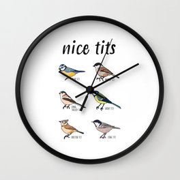 Bird watching Funny Gift "nice tits" Wall Clock