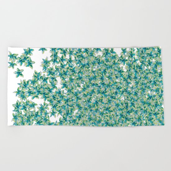 Blue and Yellow Forget Me Knots Beach Towel