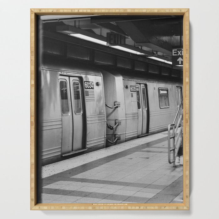 New York City metro, USA | City escape | Black and white Travel photography art print Art Print Serving Tray