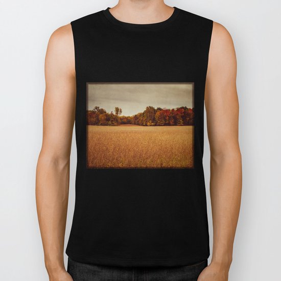 autumn field Biker Tank