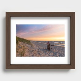 Colorful Beach Sunset Recessed Framed Print