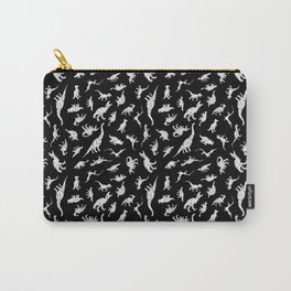 Dinosaurs - White on Black Carry-All Pouch