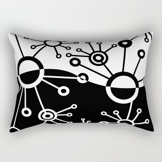 Black and White Blips Rectangular Pillow
