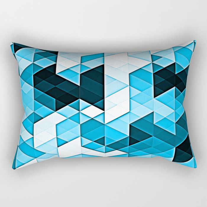 Blue Crystal Confusion Rectangular Pillow
