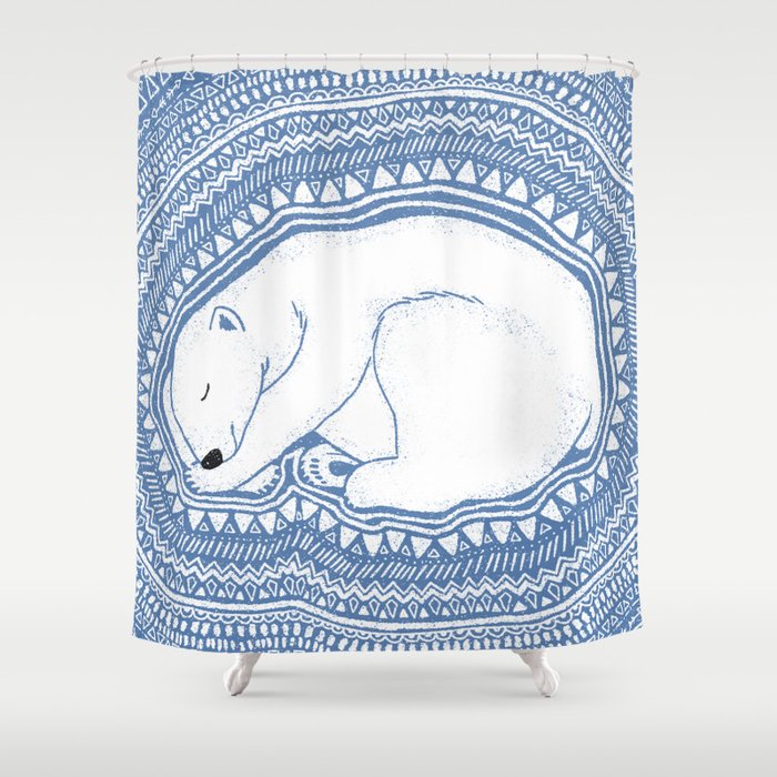 Polar bear, floe, pattern Shower Curtain