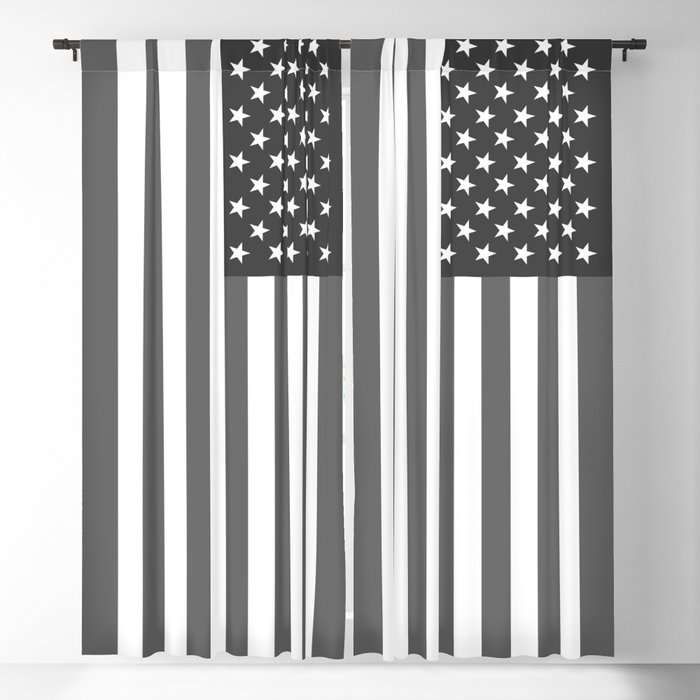 American flag in Gray scale Blackout Curtain
