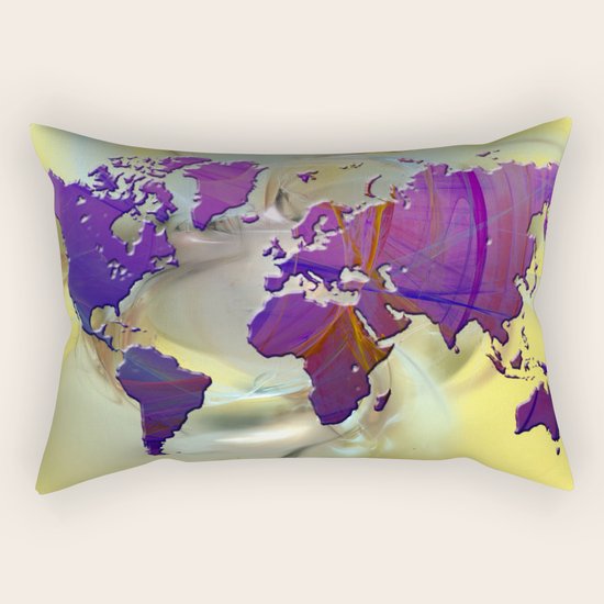 World Map Rectangular Pillow