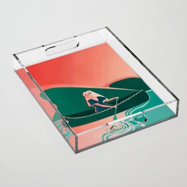 Girl in a canoe Acrylic Tray