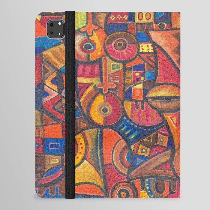 Faces VI painting from Cameroon, Africa iPad Folio Case