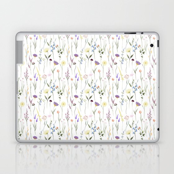 Pretty Wildflowers Floral Pattern Laptop & iPad Skin