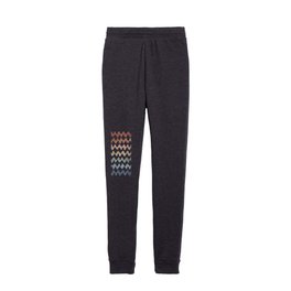 Abstract Waves Blue Green Brick Red Kids Joggers