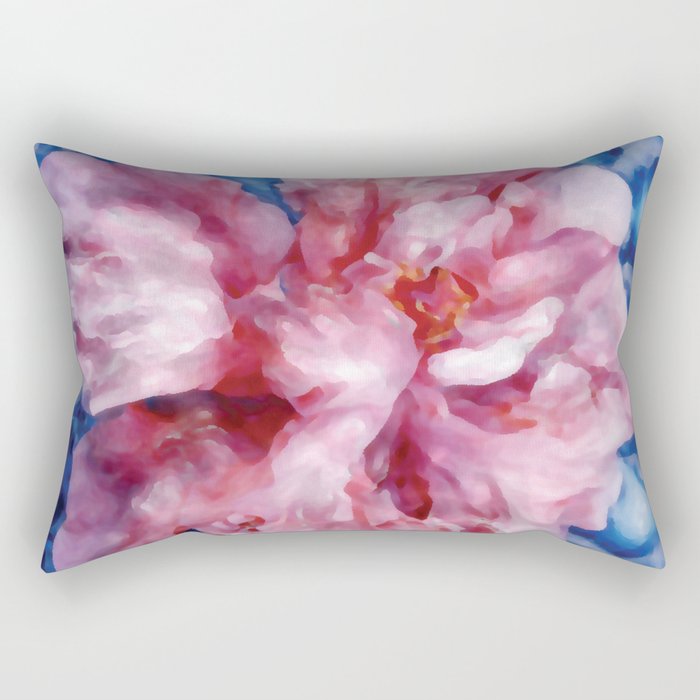 Pink Hibiscus and Water Rectangular Pillow