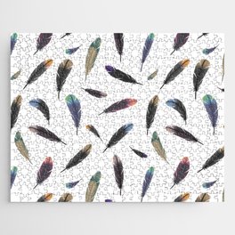Seamless Feather Pattern - Colorful Jigsaw Puzzle