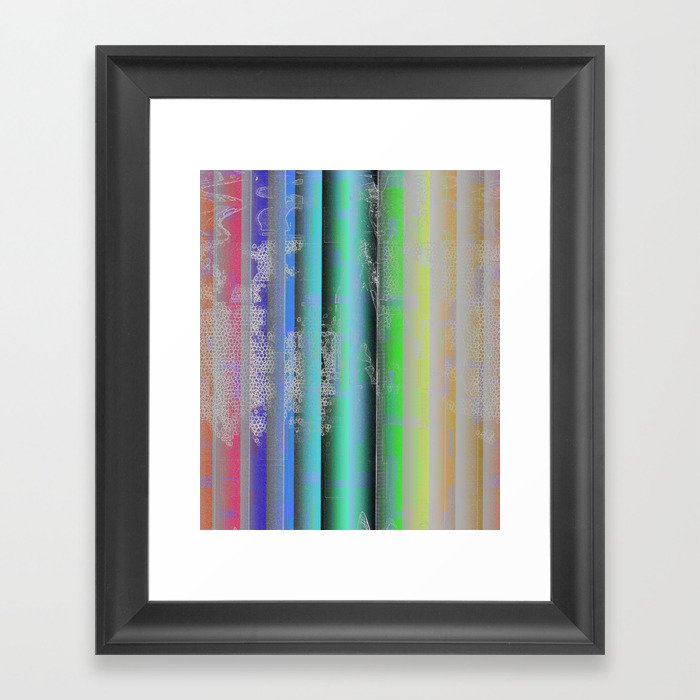 Matrix Blitz - Rainbow v2 Framed Art Print