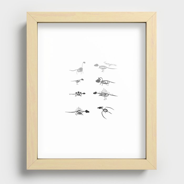 Scribble Dinos | Greyscale Recessed Framed Print