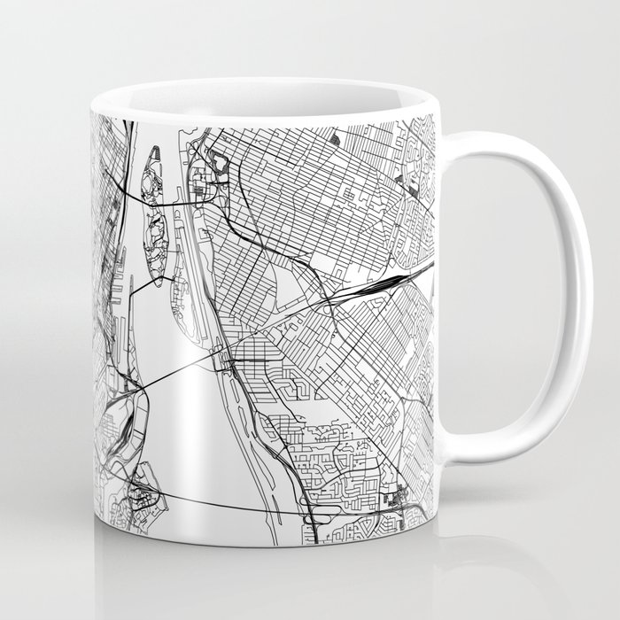 Montreal White Map Coffee Mug