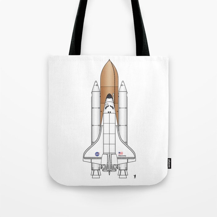 NASA Space Shuttle Blueprint in High Resolution (white)  Tote Bag