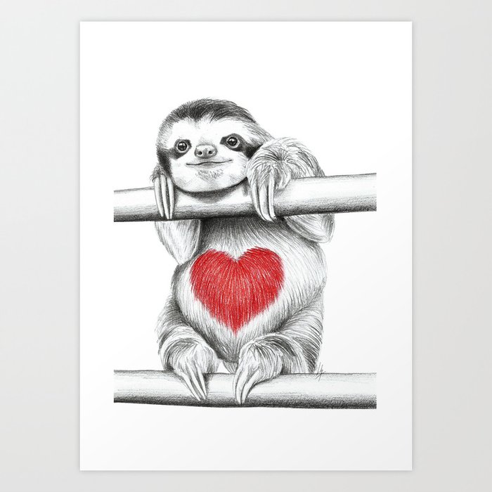 If Care Bears were sloths... Art Print