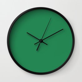 Midtone Green Solid Color Pairs To Sherwin Williams Lucky Green SW 6926 Wall Clock