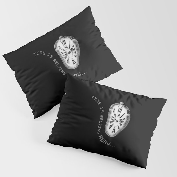 Surreal Melting Clock. Time is melting away. Pillow Sham