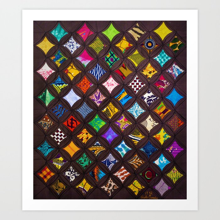 African American masterpiece 'Cathedral Window Quilt' by Viola Canady color photograph / photography Art Print