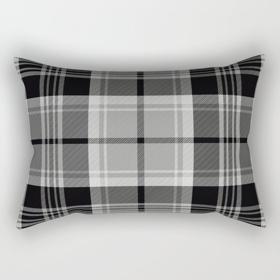 Black & White Tartan (var. 2) Rectangular Pillow