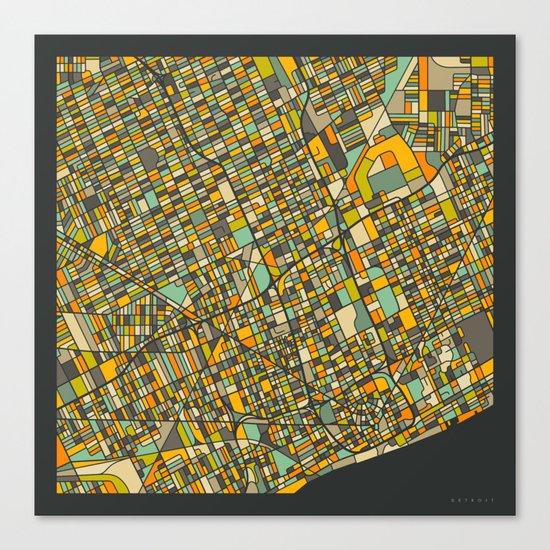 DETROIT MAP Canvas Print