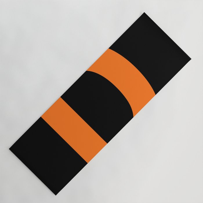 Letter D (Orange & Black) Yoga Mat