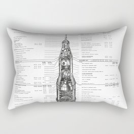 Apollo 11 Saturn V Blueprint in High Resolution (white) Rectangular Pillow