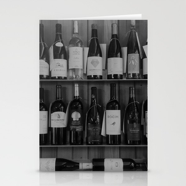 Black and White Wine Shelf Stationery Cards