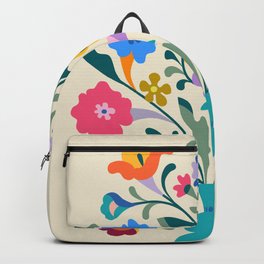 Retro Flowers bold pattern Backpack