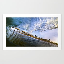 Balboa Pier Barrel   7-16-13 Art Print | Waterphotography, Pier, Thewedge, Clouds, Beach, Balboapier, Sand, Balboa, Wedge, Digital 