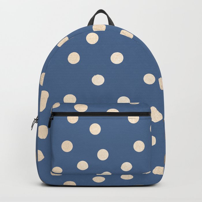 Simply Dots White Gold Sands on Aegean Blue Backpack