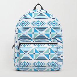 Blue Textile Pattern Backpack