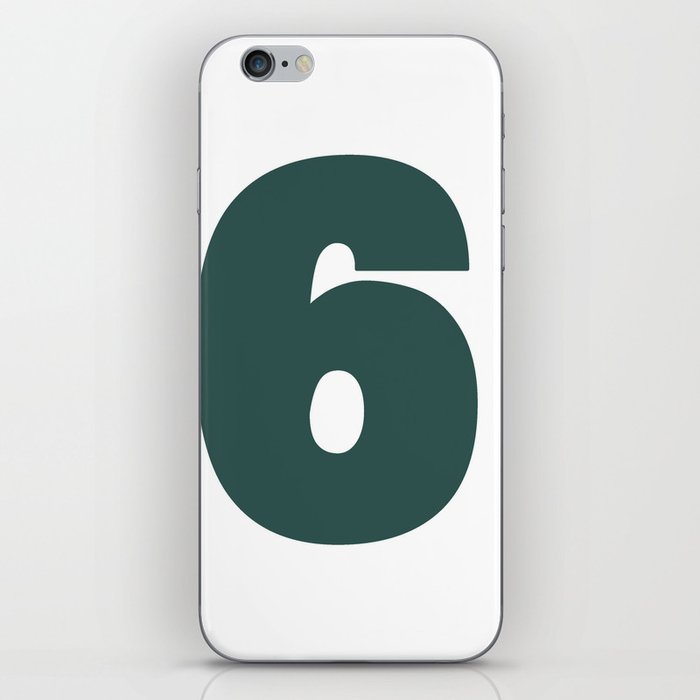 6 (Dark Green & White Number) iPhone Skin
