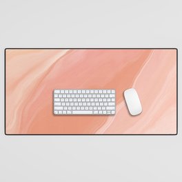 Marbled Abstract - Blush Peach Desk Mat