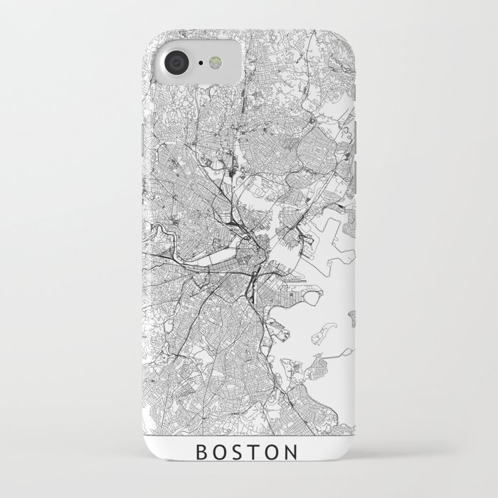 boston white map iphone case