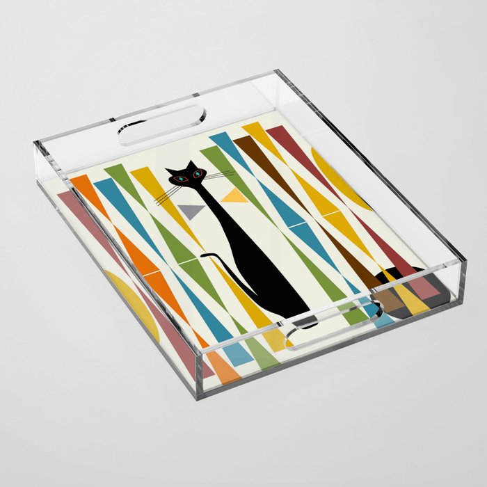 Mid-Century Modern Art Cat 2 Acrylic Tray