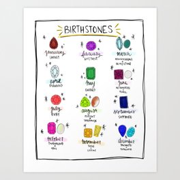 Birthstones Art Print