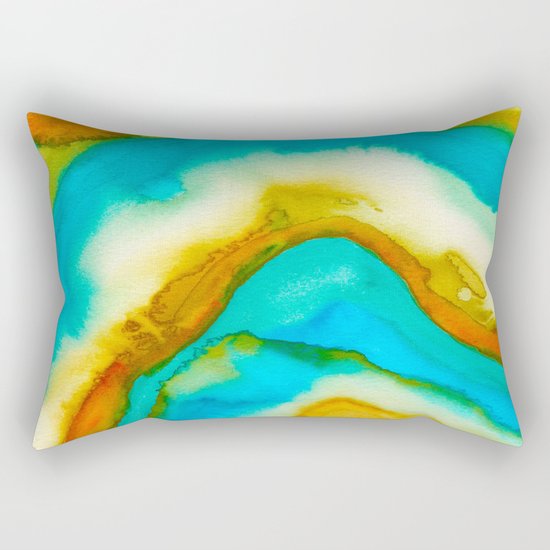 AGATE Inspired Watercolor Abstract 10 Rectangular Pillow